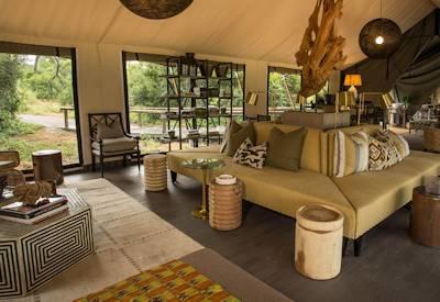 Central guest area and lounge at camp