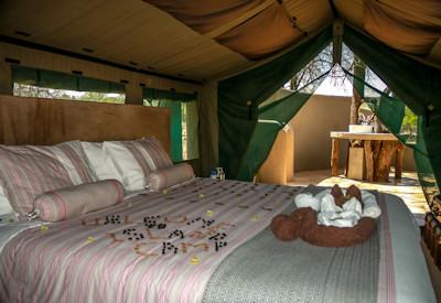 Rustic and spacious tented suites at Koro