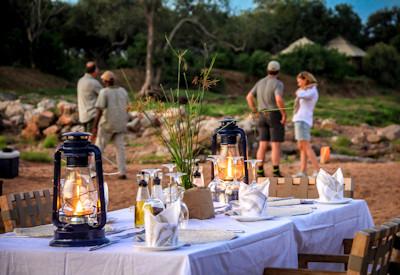 Dining in front of River Camp