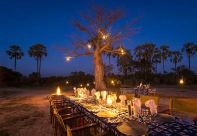 Outdoor dining in the Okavango Delta