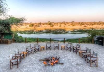 Fire pit and the Boteti River