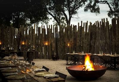 Outdoor boma dining area