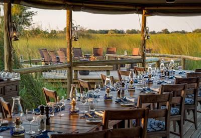 Indoor dining area at Vumbura