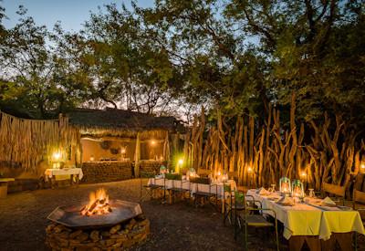 Outdoor boma and dining area