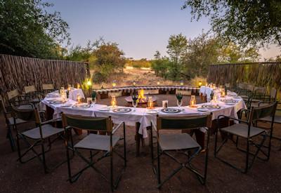 Outdoor boma and dining area