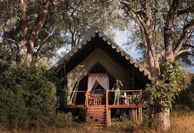 Luxury tented accommodation with private veranda