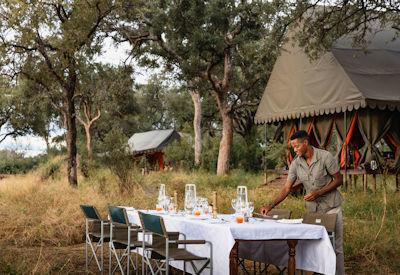 Outdoor dining were meals are served family style