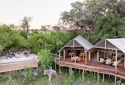 Camp overlooks the Okavango Delta