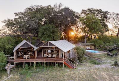 A relaxed camp with plunge pool and views