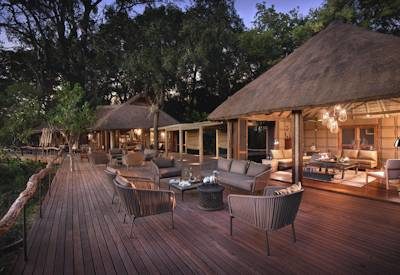 Wooden viewing decks at Nxabega