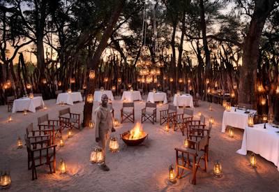 Boma area and fire pit at Nxabega Okavango