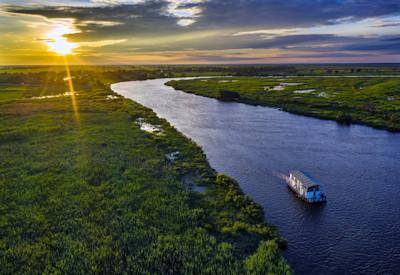 Houseboat in the Okavango Panhandle