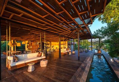 The luxurious central guest area