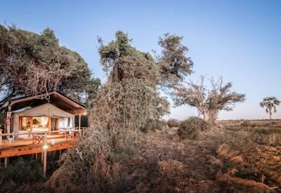 Private safari suites in the Okavango
