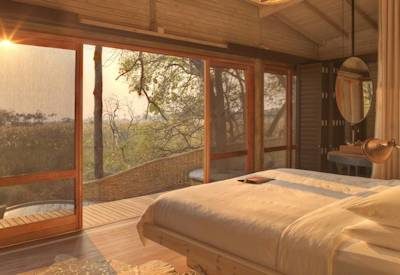 Bedrooms with views over the Okavango