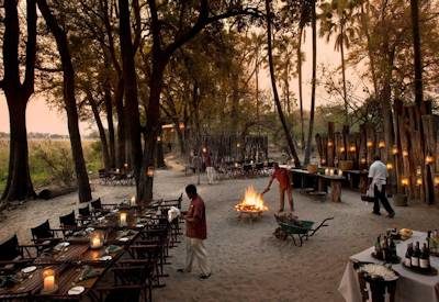 Outdoor dining area and fire pit
