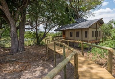 The safaris camps wooden walkways