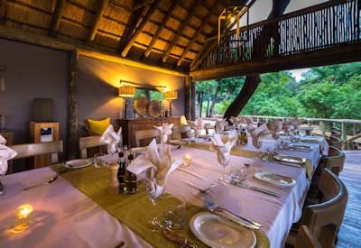 Indoor dining at camp