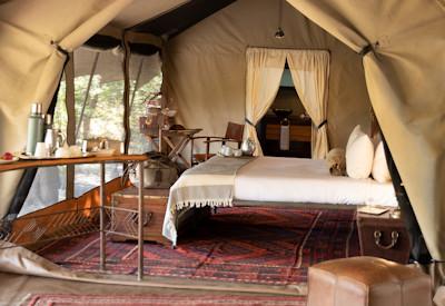 Tented suites in a private setting in a remote area
