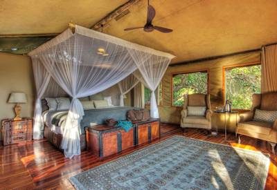 Large luxurious bedrooms with views of waterways or open grasslands