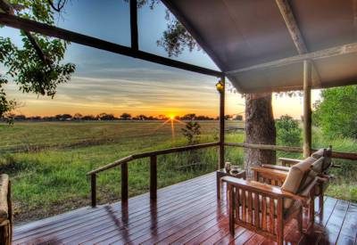 Sunset over Shinde Lagoon in the Northern Okavango Delta