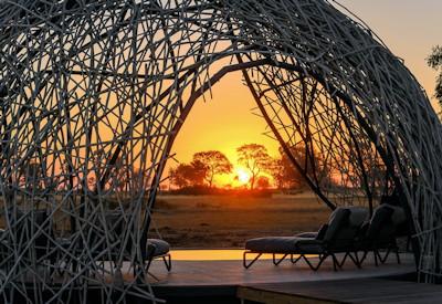 Sunset over the Okavango delta