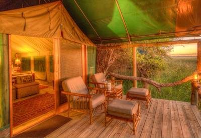 Tented camp private viewing deck