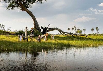 Light refreshments in the Okavango Delta
