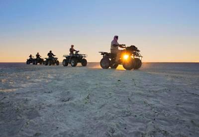 Quad bikes on the Makgadikgadi