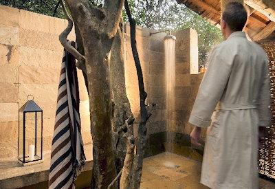 Intimate and private outdoor showers