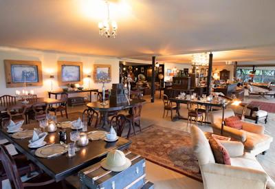 Lounge and bar area at 1920s Camp