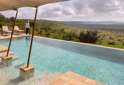 Swimming pool and views of the Loisaba