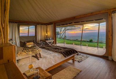 Bedrooms with views over Loisaba Wilderness