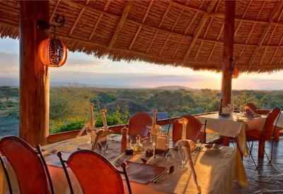 Dining area with views of Mt Kilimanjaro