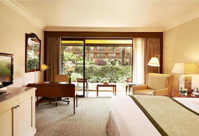 Large suites with garden views