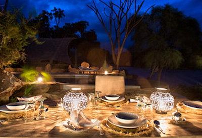 Dinner by candle light in the Tsavo East