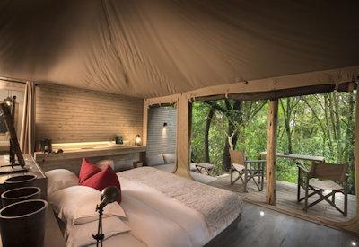Luxury tented safari bedrooms