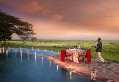 Private dining by the swimming pool