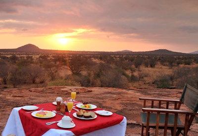 Sunset dinner in the Tsavo