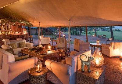 Mess tent and lounge area
