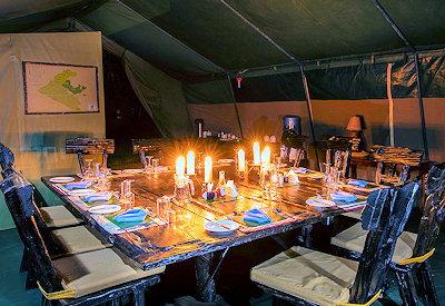 Main indoor dining area at camp