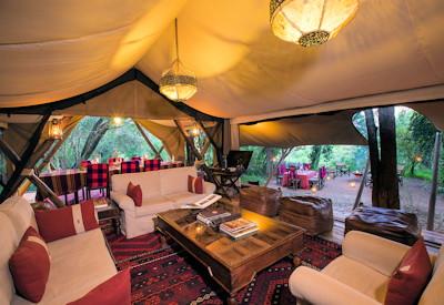 Tented centrail guest area
