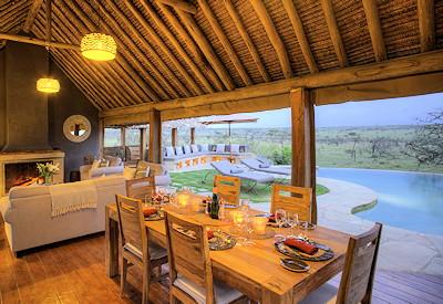 Thatched central guest area
