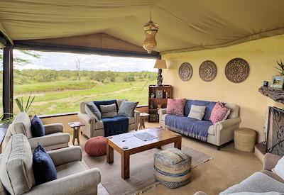 Main tented bush lounge area