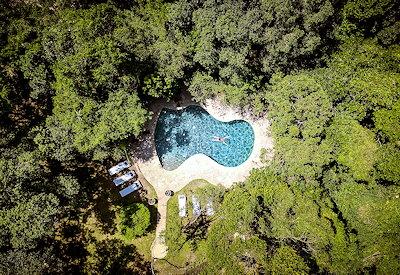 The camps private swimming pool