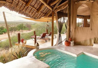 Private viewing deck and plunge pools