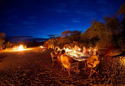 Dining under the Samburu night skies