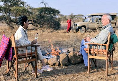 Sundowner drinks in the Amboseli