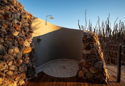 Beautiful outdoor shower at the family unit