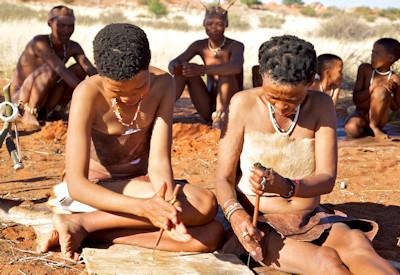 Bushmen doing what bushmen do with ancient traditions